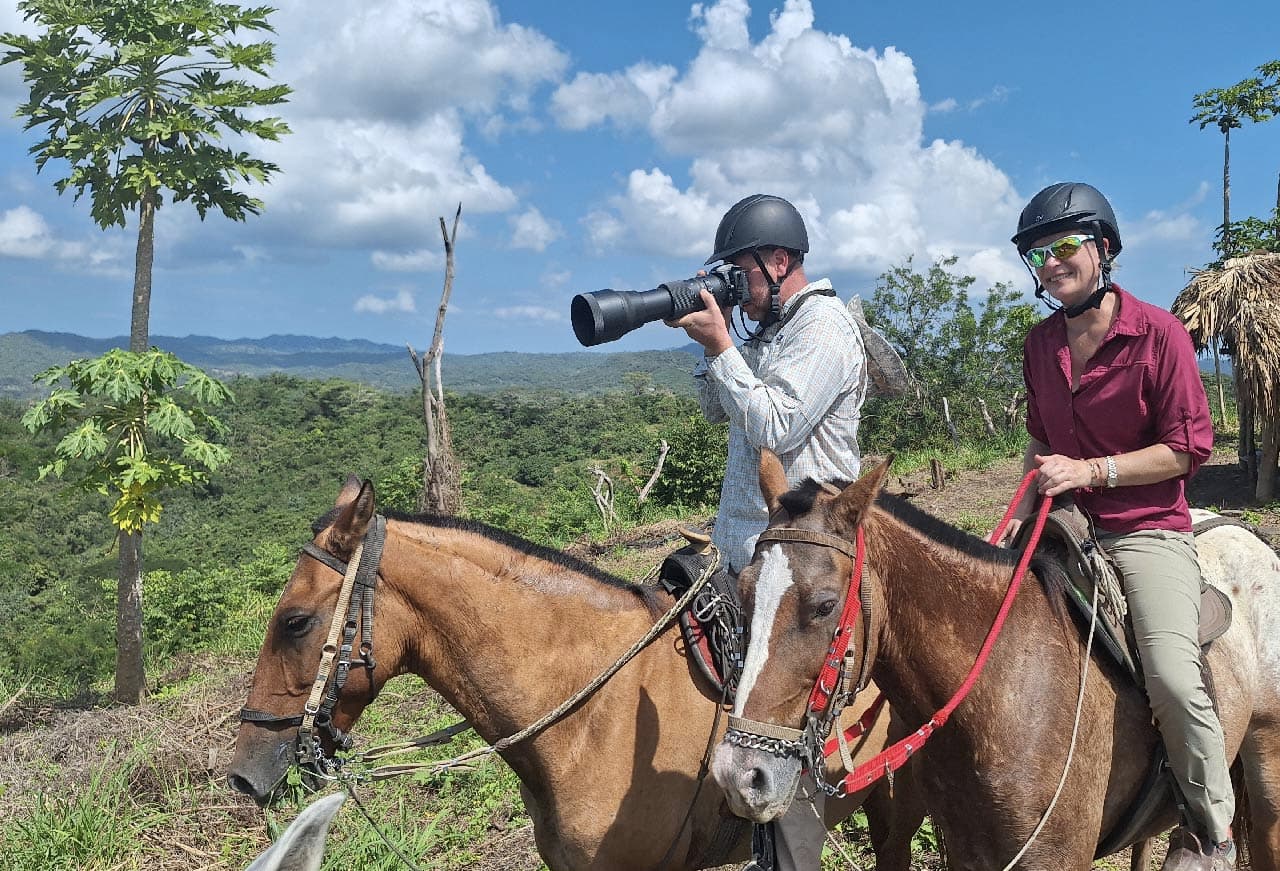Horseback riding through the reserve near Cartagena